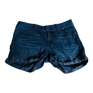 TOMMY HILFIGER Navy Blue Chino Jean Shorts Waist Size 32”